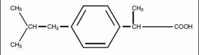 ibu structure.jpg Chemical Structure of Ibuprofen - ibu structure